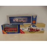 3 collectable model fire engines