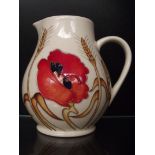 Moorcroft baluster jug in the Harvest Poppy patter