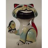 Lorna Bailey group, cat with butterfly, height 13c