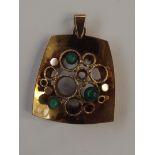 Very stylish mid 20th century broach set in 9ct go