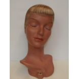 Mid 20th century plaster bust, possibly shop displ