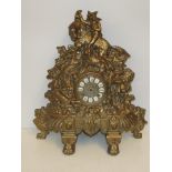 Large Franz Hermle brass imperial mantle clock no