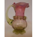 Victorian vaseline glass jug, height 11cm