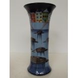 Moorcroft vase in the Bobbin Boats pattern, height