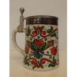 German stoneware lidded tankard