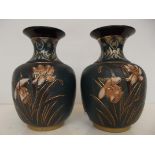 Pair of Lovatts Victorian vases with floral design