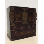 Vintage oriental jewellery cabinet, height 22cm