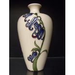 Moorcroft vase in the Blubell Harmony pattern, hei