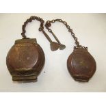 Two interesting antique brass and copper cases