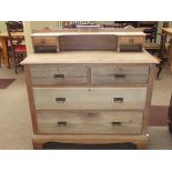 Victorian dressing table in ash, two short drawers
