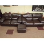Very good quality three piece leather suite, compr