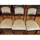 Part set of three Edwardian dining chairs, shaped