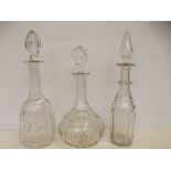Three early 20th century decanters