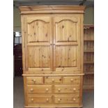 Pine wardrobe, lower section with three short draw