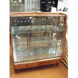 1950's walnut display cabinet