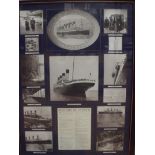 Framed print commemorating RMS Titanic, depicting