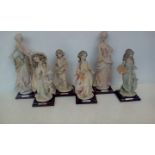 Set of six Florence figures on plinth bases