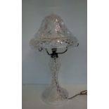 Heavy cut glass crystal table lamp, height 54cm