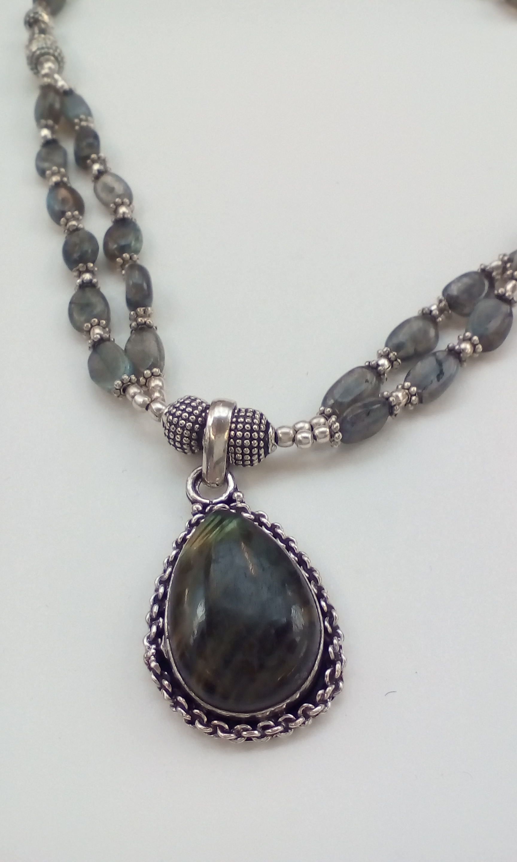 Silver and Labradorite necklace