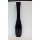 Large contemporary slender glass vase, height 79cm