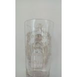 Edwardian glass beaker etched with 'A Souvenir of