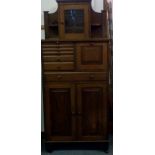 Arts and crafts oak dentist cabinet, incorporating