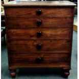 19th century mahogany chest of four graduating dra