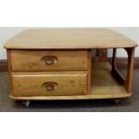 Ercol 'Pandora's Box' coffee table in light elm, w