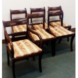 5x Victorian mahogany chairs and 1x carver