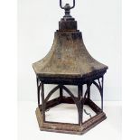 Early 20th century outdoor lantern 74cm