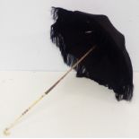 Victorian parasol with ivory handle 68cm