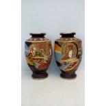 Pair of Kyoto Satsuma vases, height 32cm