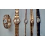 Group of five good quality ladies wristwatches to