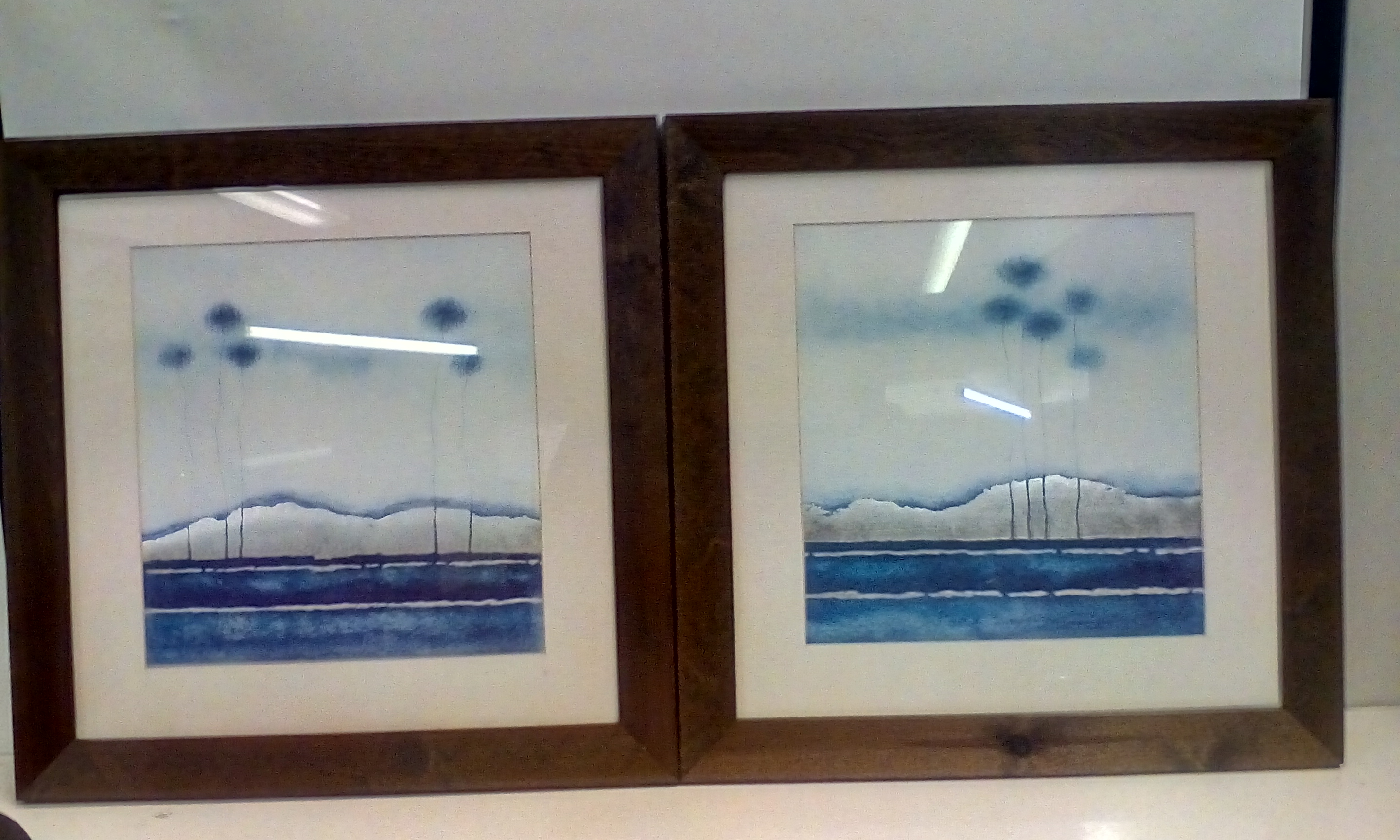 Pair of contemporary framed prints