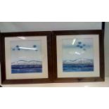 Pair of contemporary framed prints