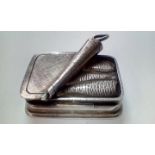 Silver snuff box in the form of a sardine can