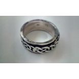 925 silver Celtic knotwork ring, size O n