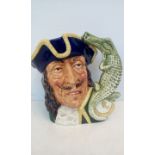Royal Doulton D6597 'Captain Hook' character jug