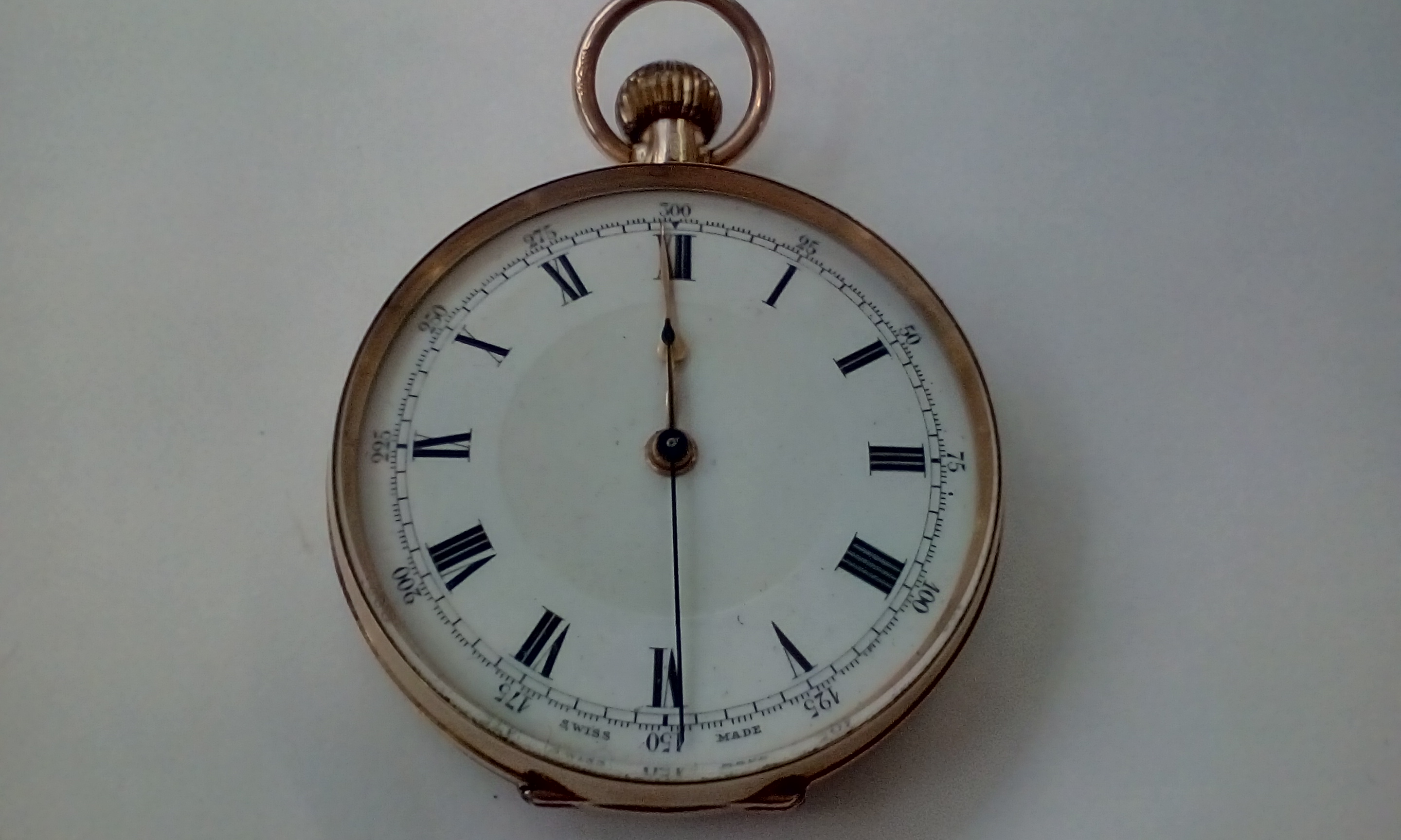 9 carat gold cased open-faced pocket watch, workin