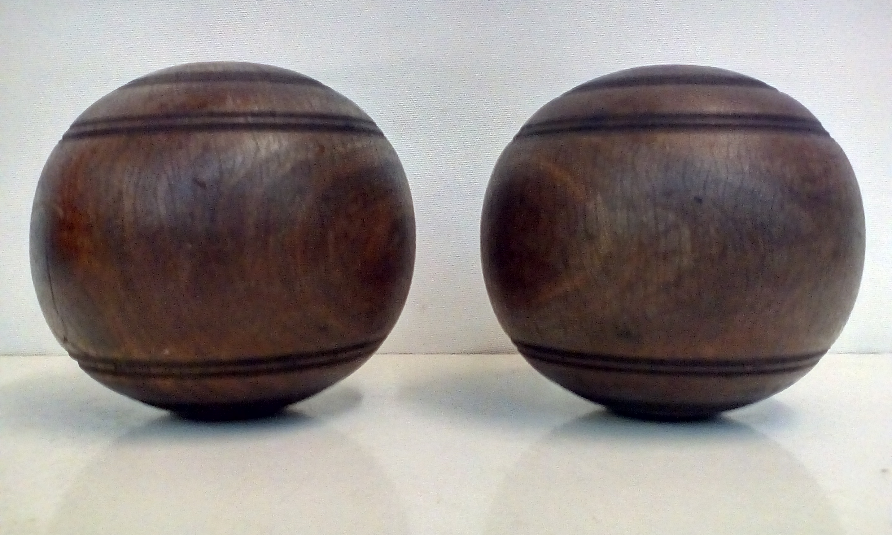 Pair of vintage lignum vitae bowls