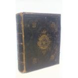 Victorian leather bound Bible with coloured plates