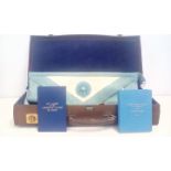 Masonic case containing regalia, Constitution book