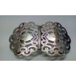 Late Victorian silver nurses' belt buckle, pierced