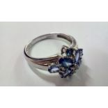 9 carat white gold dress ring set tanzanite, size