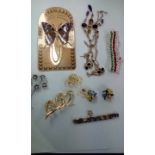 Group of costume jewellery to include a bookmark i