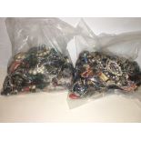 2 Large bags of costume jewelry