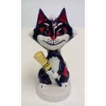 Lorna Bailey cat with broomstick, limited edition