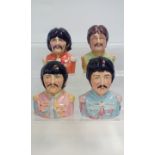 Set of four Beatles novelty character jugs by Bair