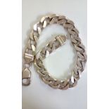 Gents silver curb bracelet, weigtht 27 grams