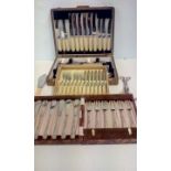 Group of cased flatware